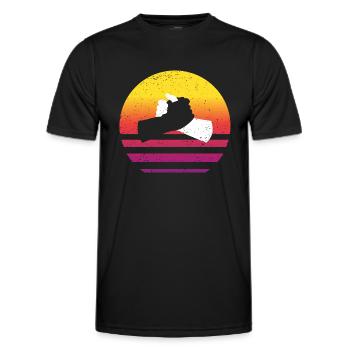 Black White Handshake Retro Style Vintage - Men's Functional T-Shirt - black - Front - AI Model Male 178 dark (178cm)