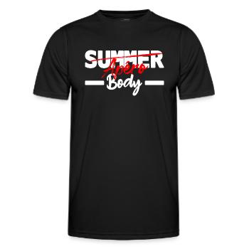 apero body - humour - T-shirt sport Homme - noir - Devant - AI Model Male 178 dark (178cm)