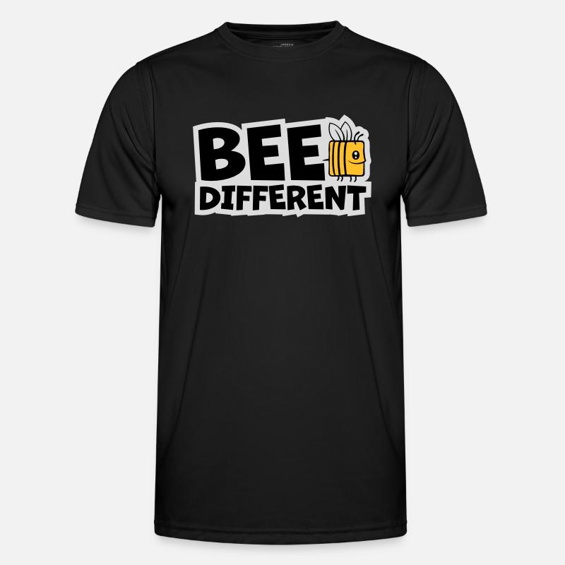 bee different Spruch Zitat - Männer Funktions-T-Shirt - Schwarz