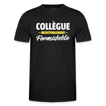 collègue formidable / cadeau humour collègue - T-shirt sport Homme - noir - Devant - AI Model Male 178 dark (178cm)