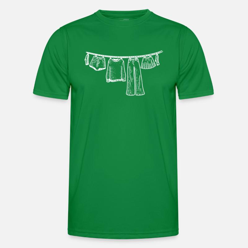 Laundry Clothesline Hand Drawn Funny Men's Functional T-Shirt