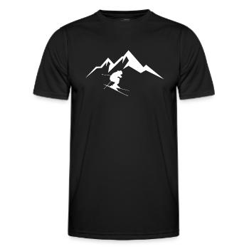 Skiing skiing ski motif for skiers - Men's Functional T-Shirt - black - Front - AI Model Male 178 dark (178cm)