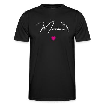 bientôt marraine - T-shirt sport Homme - noir - Devant - AI Model Male 178 dark (178cm)