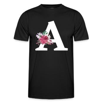 Floral Letter - Men's Functional T-Shirt - black - Front - AI Model Male 178 dark (178cm)