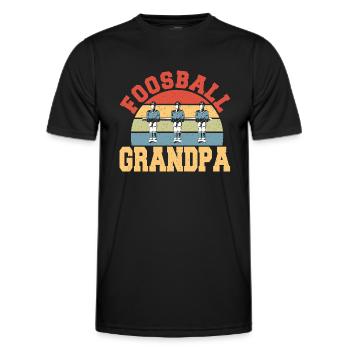 Foosball Grandfather Table Soccer Old Guy Vintage - Männer Funktions-T-Shirt - Schwarz - Vorne - AI Model Male 178 dark (178cm)
