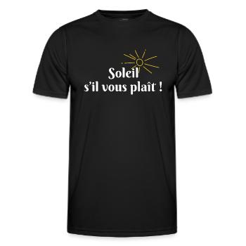 Soleil s’il vous plaît - T-shirt sport Homme - noir - Devant - AI Model Male 178 dark (178cm)