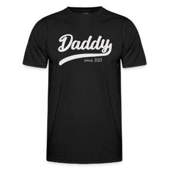Papa depuis 2023 - T-shirt papa stylé - T-shirt sport Homme - noir - Devant - AI Model Male 178 dark (178cm)
