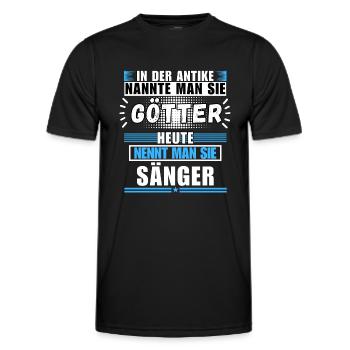 Les dieux dans l’Antiquité. Aujourd’hui Chanteur - T-shirt sport Homme - noir - Devant - AI Model Male 178 dark (178cm)