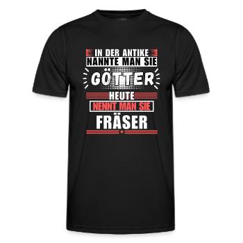 Gods in Antiquity. Today Milling Cutters - Men's Functional T-Shirt - black - Front - AI Model Male 178 dark (178cm)