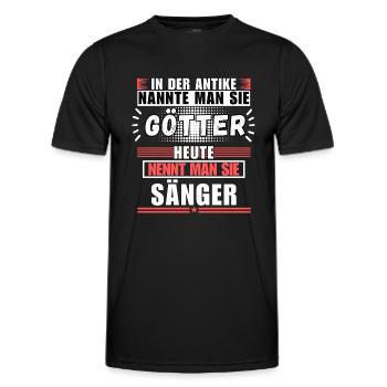 Les dieux dans l’Antiquité. Aujourd’hui Chanteur - T-shirt sport Homme - noir - Devant - AI Model Male 178 dark (178cm)