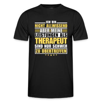 Unübertroffene Leistung als Therapeut - Männer Funktions-T-Shirt - Schwarz - Vorne - AI Model Male 178 dark (178cm)