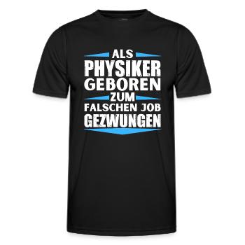 Un physicien s’est trompé de poste - T-shirt sport Homme - noir - Devant - AI Model Male 178 dark (178cm)