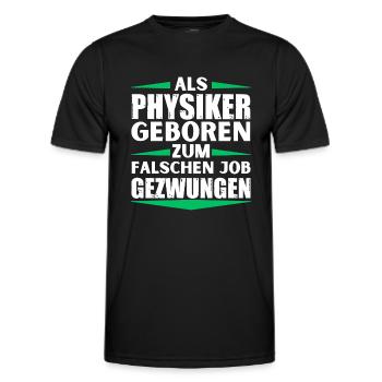 Un physicien s’est trompé de poste - T-shirt sport Homme - noir - Devant - AI Model Male 178 dark (178cm)