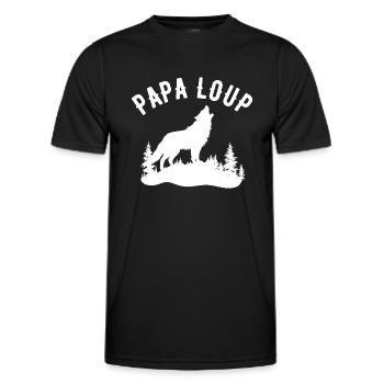 Papa loup 4 - T-shirt sport Homme - noir - Devant - AI Model Male 178 dark (178cm)