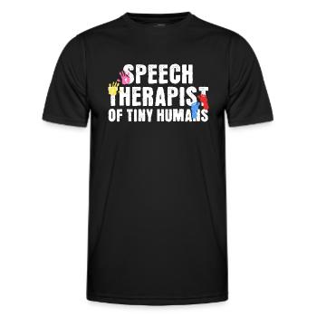 Logopädin von Tiny Humans - Männer Funktions-T-Shirt - Schwarz - Vorne - AI Model Male 178 dark (178cm)