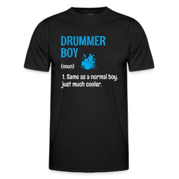 Drummer Boy Wie Ein Normaler Junge, Nur viel Cooler - Männer Funktions-T-Shirt - Schwarz - Vorne - AI Model Male 178 dark (178cm)