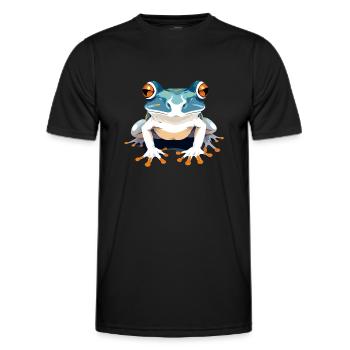 Frosch-Vektor-Kunst mit lebendigen Farben Illustration - Männer Funktions-T-Shirt - Schwarz - Vorne - AI Model Male 178 dark (178cm)