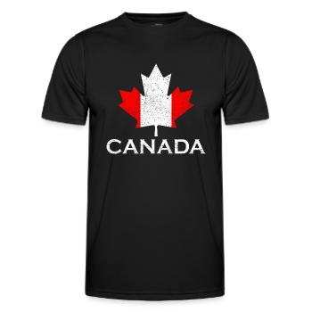 Kanada Ahornblatt Flagge Vintage - Männer Funktions-T-Shirt - Schwarz - Vorne - AI Model Male 178 dark (178cm)