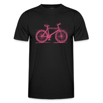 Sketch bike Pink - Men's Functional T-Shirt - black - Front - AI Model Male 178 dark (178cm)