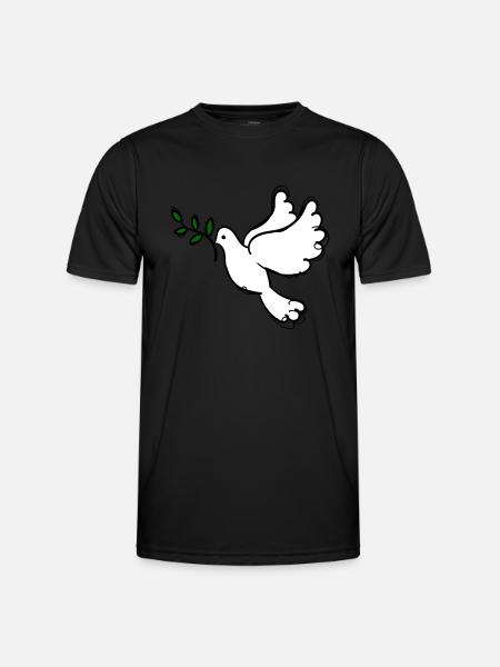 Taube des Friedens - Männer Funktions-T-Shirt - Schwarz