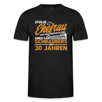 Perlenhochzeit Ehepaar 30. Hochzeitstag Geschenk - Männer Funktions-T-Shirt - Schwarz - Vorne - AI Model Male 178 dark (178cm)