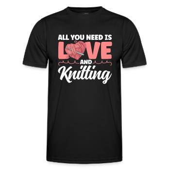 Stricken Stricken Liebhaber Stricken Geschenk - Männer Funktions-T-Shirt - Schwarz - Vorne - AI Model Male 178 dark (178cm)