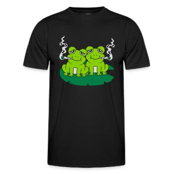 Joint smoke 2 frogs - Men's Functional T-Shirt - black - Front - AI Model Male 178 dark (178cm)