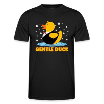 Gentle Badeente Gummiente - Männer Funktions-T-Shirt - Schwarz - Vorne - AI Model Male 178 dark (178cm)