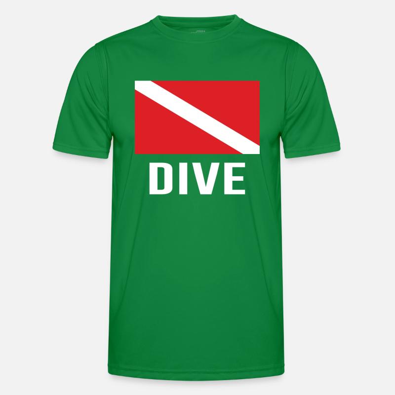 Diver Diving Scuba Diving Diver Flag Dive Men's Functional T-Shirt