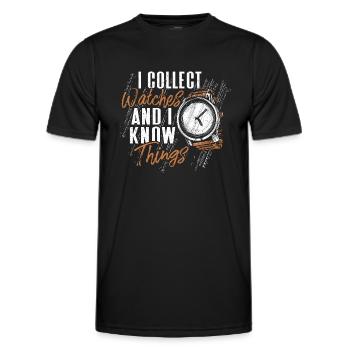Montre Collector Horloger - T-shirt sport Homme - noir - Devant - AI Model Male 178 dark (178cm)