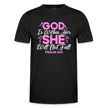 Inspiring Christian Jesus God Gift - Men's Functional T-Shirt - black - Front - AI Model Male 178 dark (178cm)