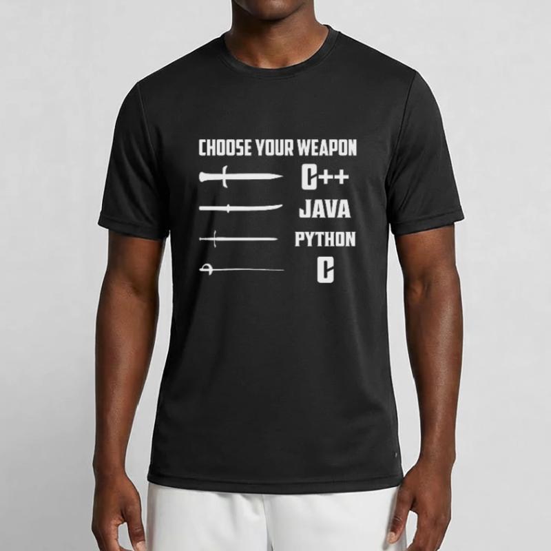Choisissez votre arme C++, Java, Python, C Coding Pro T-shirt sport Homme