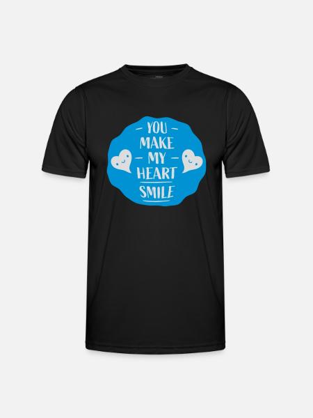 make my heart smile - Männer Funktions-T-Shirt - Schwarz