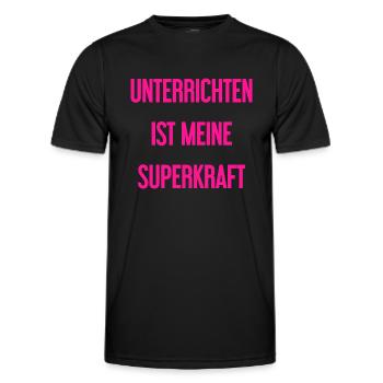 Unterrichten - Meine Superkraft! - Männer Funktions-T-Shirt - Schwarz - Vorne - AI Model Male 178 dark (178cm)