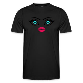 kiss face - Männer Funktions-T-Shirt - Schwarz - Vorne - AI Model Male 178 dark (178cm)