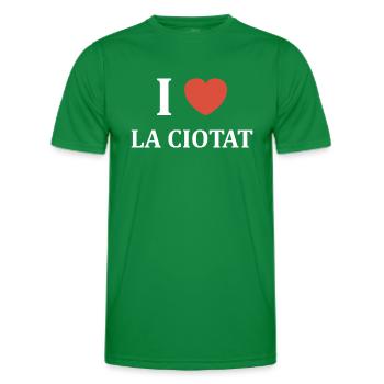 i love La Ciotat - T-shirt sport Homme - vert - Devant - AI Model Male 178 dark (178cm)