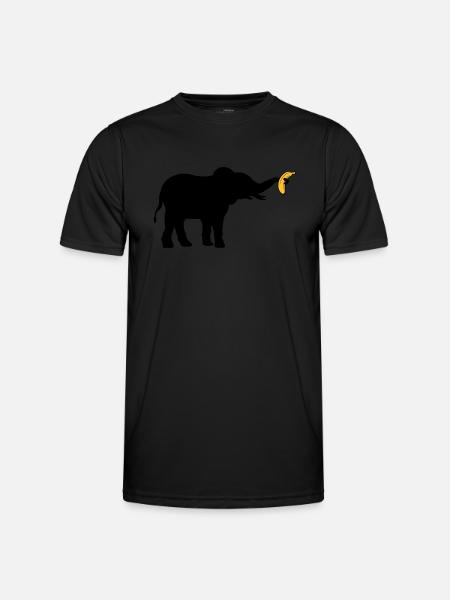 Large Banana Elephant Silhouette - Men's Functional T-Shirt - black