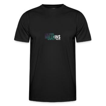 I Am Down Millions Logo - Men's Functional T-Shirt - black - Front - AI Model Male 178 dark (178cm)
