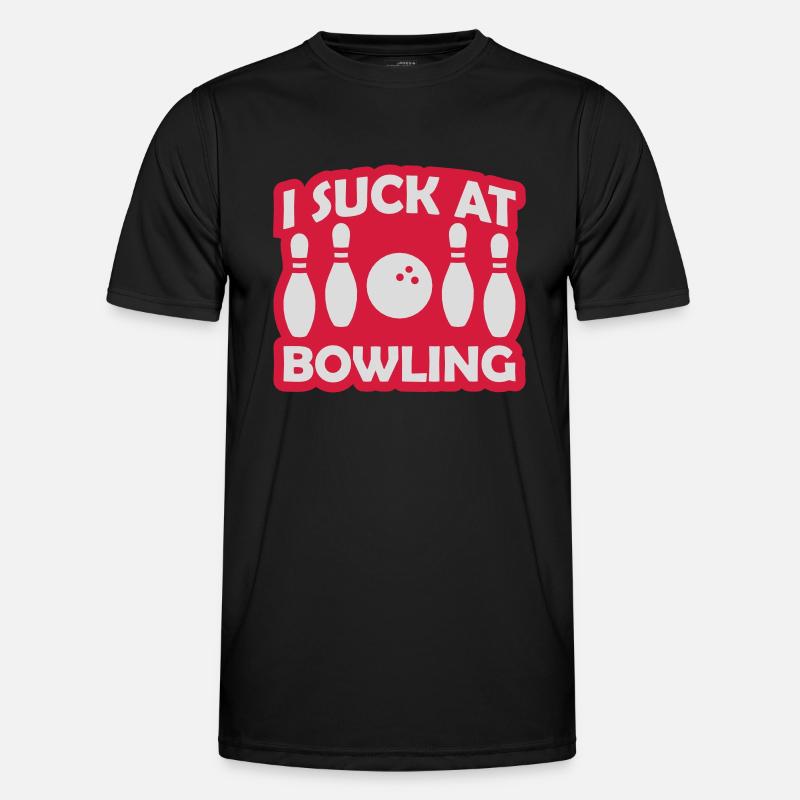 I suck at bowling - Männer Funktions-T-Shirt - Schwarz