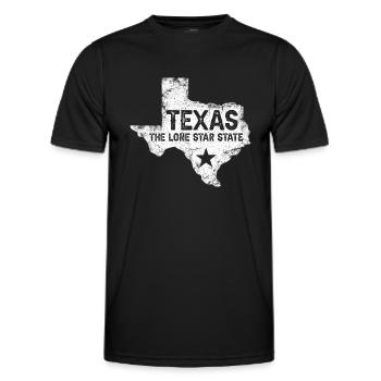 Lone Star Texas Kartendesign für stolze Texaner - Männer Funktions-T-Shirt - Schwarz - Vorne - AI Model Male 178 dark (178cm)