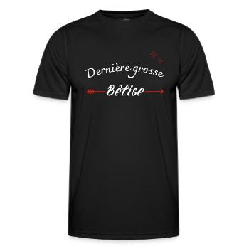 Dernière grosse bêtise - T-shirt sport Homme - noir - Devant - AI Model Male 178 dark (178cm)