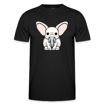 Little Elephant Cartoon Cute Adventure 18 - Men's Functional T-Shirt - black - Front - AI Model Male 178 dark (178cm)