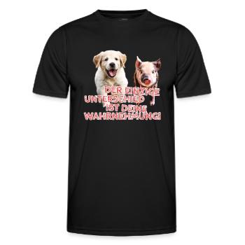 Der einzige Unterschied ist deine Wahrnehmung 2.0 - Männer Funktions-T-Shirt - Schwarz - Vorne - AI Model Male 178 dark (178cm)