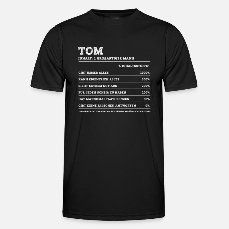 Tom Großer Mann First Name - Men's Functional T-Shirt - black