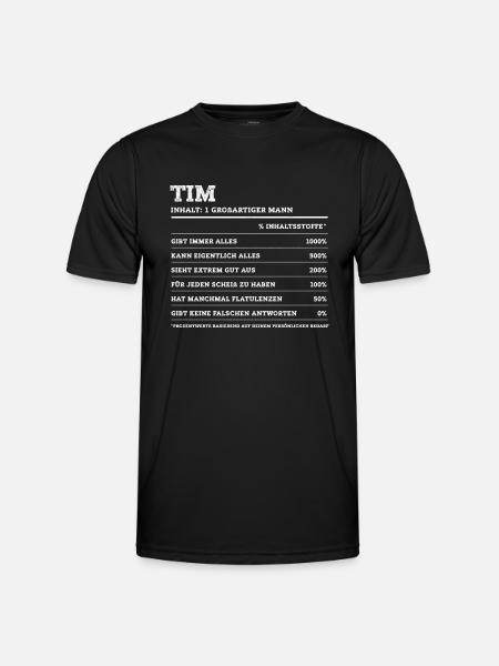 Tim Great Man First Name - Men's Functional T-Shirt - black