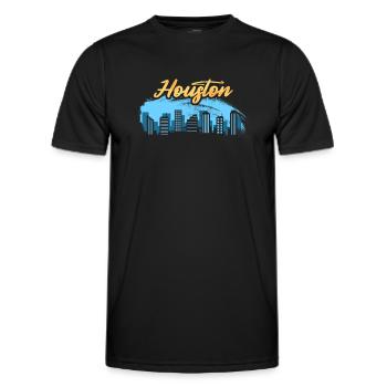 Conception de la ligne d’horizon de Houston pour les fiers résidents de Houston - T-shirt sport Homme - noir - Devant - AI Model Male 178 dark (178cm)