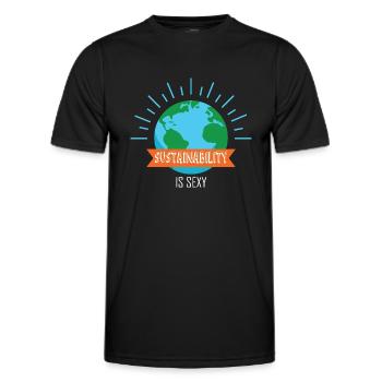 Nachhaltigkeit und Klimaschutz - Männer Funktions-T-Shirt - Schwarz - Vorne - AI Model Male 178 dark (178cm)