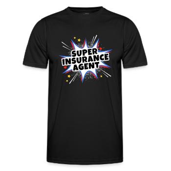 Super-Versicherungsagent - Männer Funktions-T-Shirt - Schwarz - Vorne - AI Model Male 178 dark (178cm)