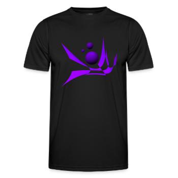 Bicubic Waves - Männer Funktions-T-Shirt - Schwarz - Vorne - AI Model Male 178 dark (178cm)