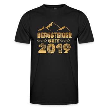 2019 - Men's Functional T-Shirt - black - Front - AI Model Male 178 dark (178cm)